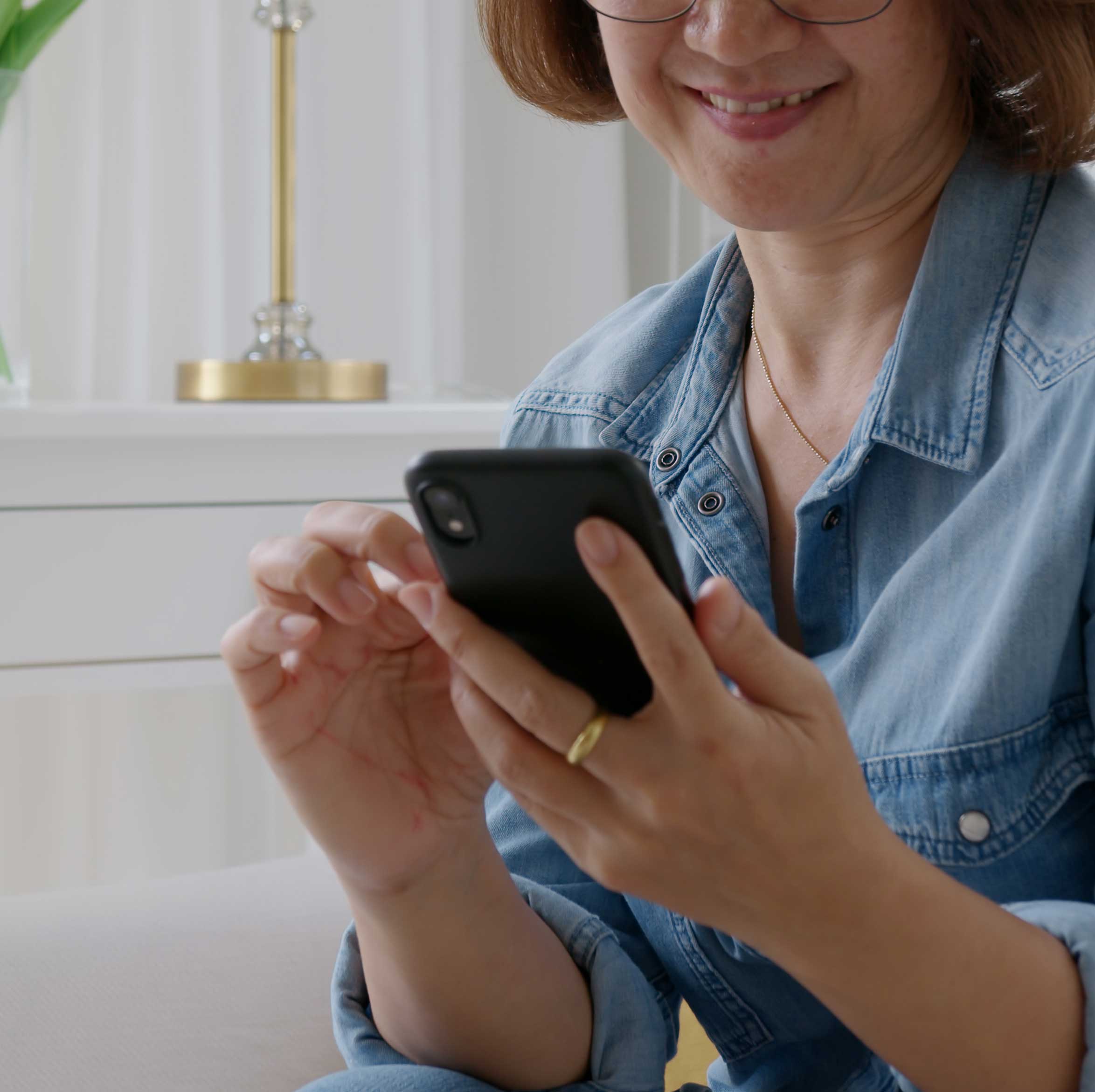Woman using a phone