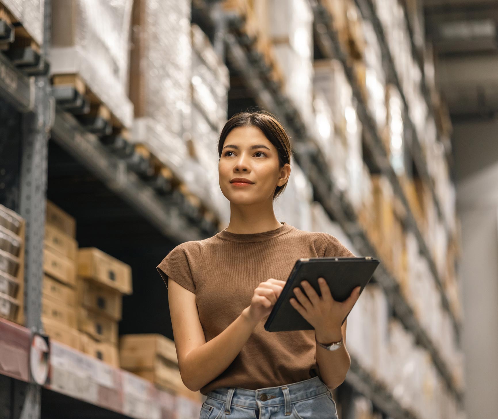 Woman holding tablet