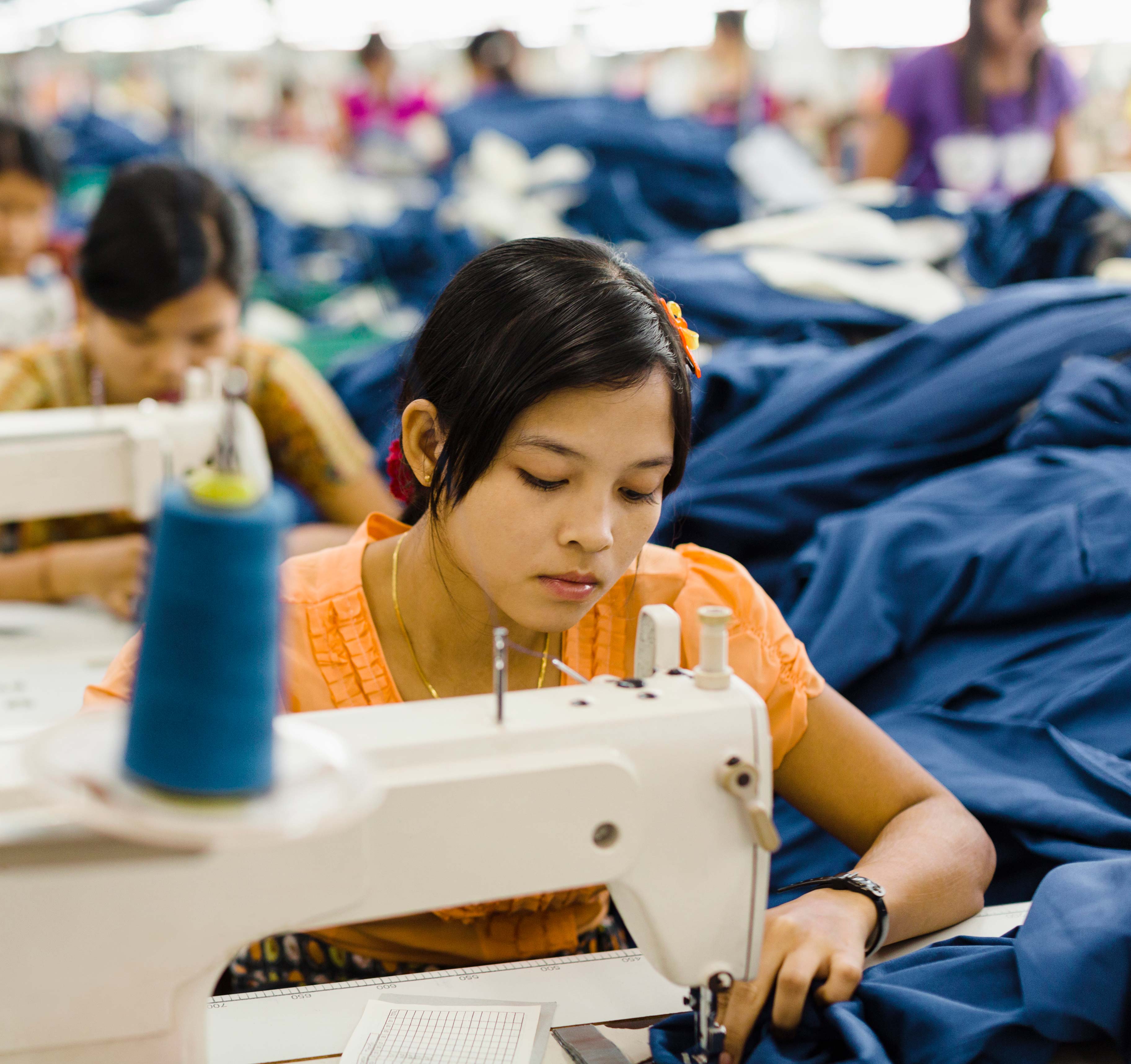 woman working at a stitching workshop