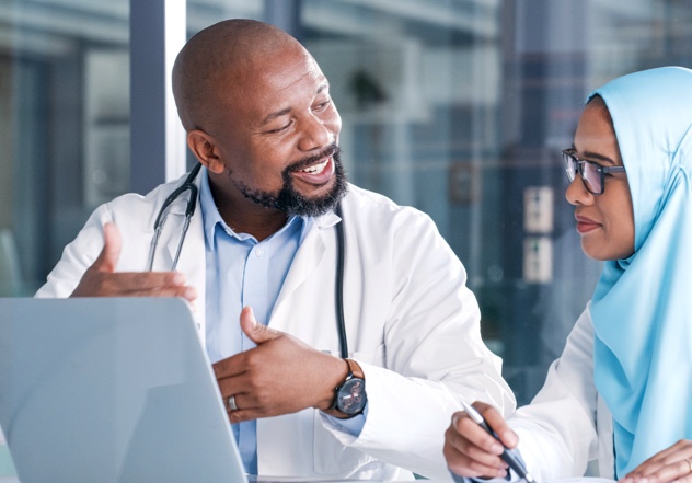Doctors talking to each other