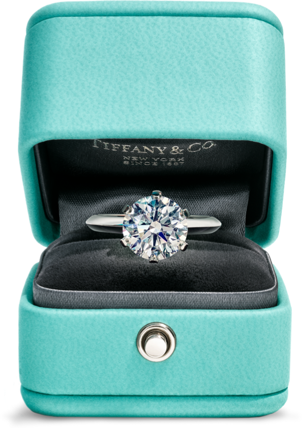 Diamond ring in Tiffany ring box