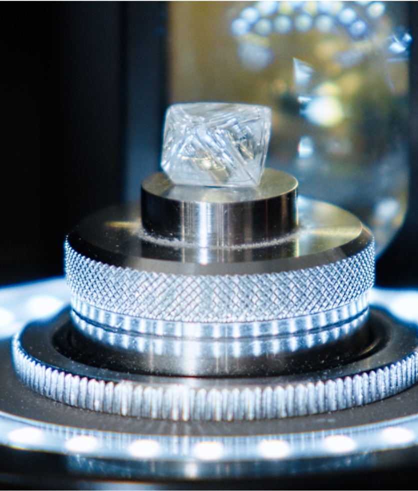 Diamond under microscope